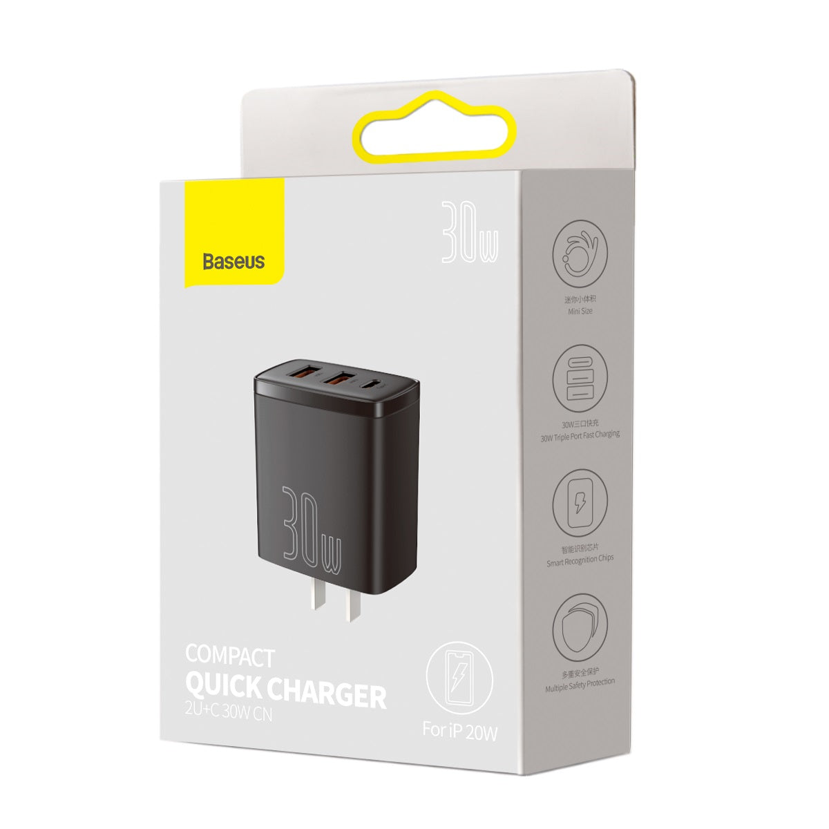 Baseus Compact Quick Fast Charger 2U+C 30W CN
