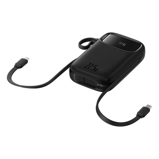 Baseus Qpow2 Dual-Cable Digital Display Fast Charge Power Bank 20000mAh 22.5W (With: Simple charging cable Type-C 3A 0.3m Black)