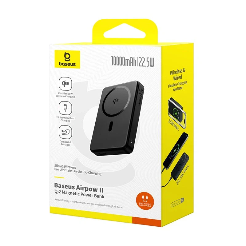 Baseus Airpow Ⅱ Qi2 Magnetic Power Bank 10000mAh 22.5W