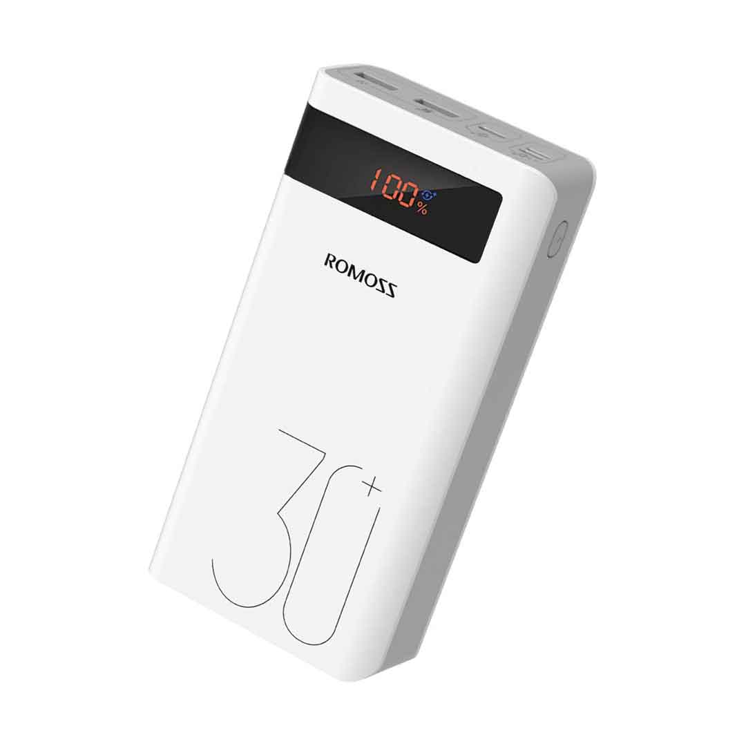 ROMOSS Sense 8P+ 30000mAh Power Bank – 18W Fast Charging | Triple Input & Output | LED Display