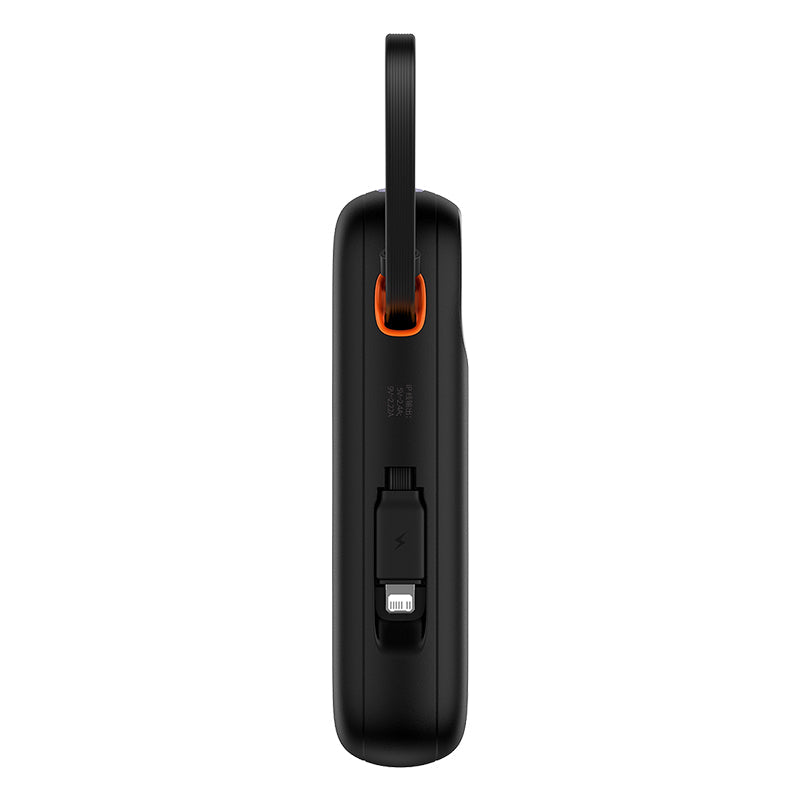 Baseus Qpow2 Dual-Cable Digital Display Fast Charge Power Bank 20000mAh 22.5W (With: Simple charging cable  Type-C  3A 0.3m  Black)