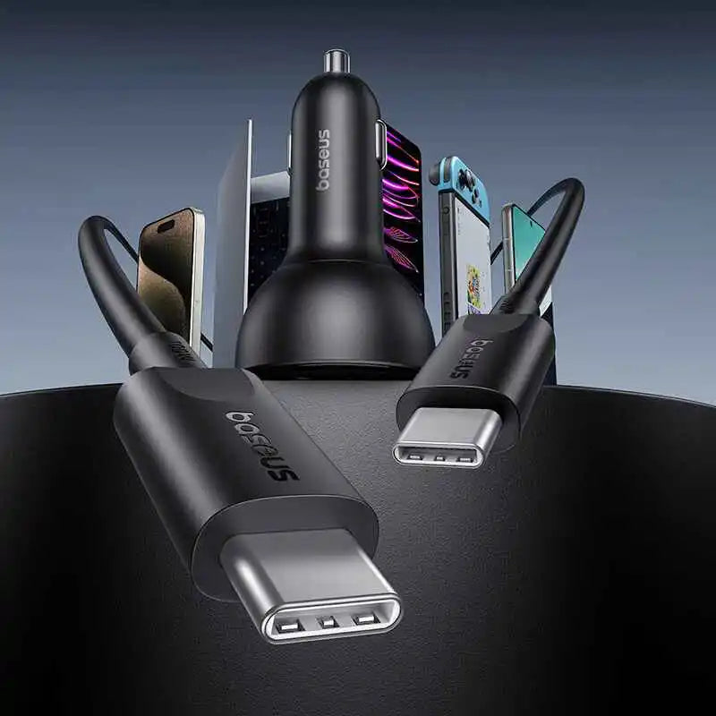 Baseus Multi-Port Fast Charge Car Charger C+C+U 152.5W