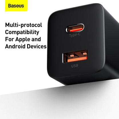 Baseus Super Si Pro Quick Charger Type C + USB 30W CN
