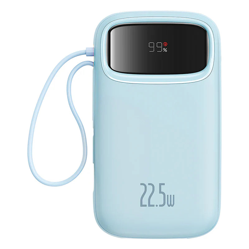 Baseus Qpow2 Dual-Cable Digital Display Fast Charge Power Bank 10000mAh 22.5W（With: Simple charging cable  Type-C  3A 0.3m )