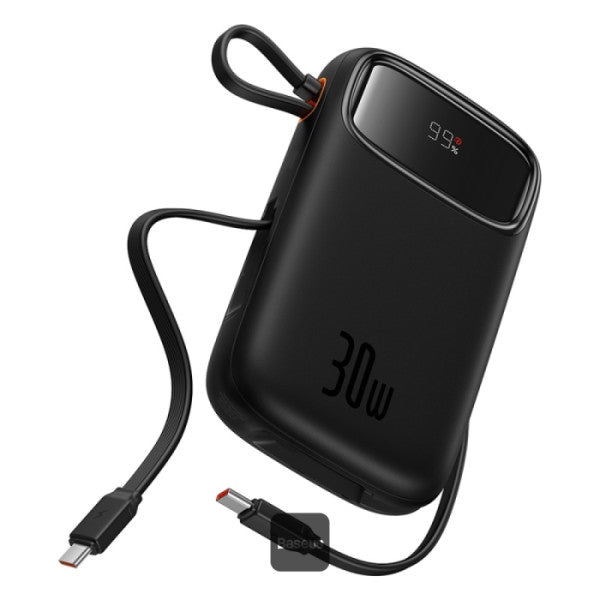 Baseus QPow 2 Digital Display Fast-Charging Power Bank with 2 Built-in Type-C Cable 20000mAh 30W