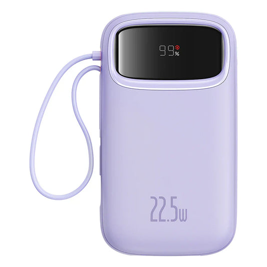 Baseus Qpow2 Dual-Cable Digital Display Fast Charge Power Bank 10000mAh 22.5W（With: Simple charging cable  Type-C  3A 0.3m )