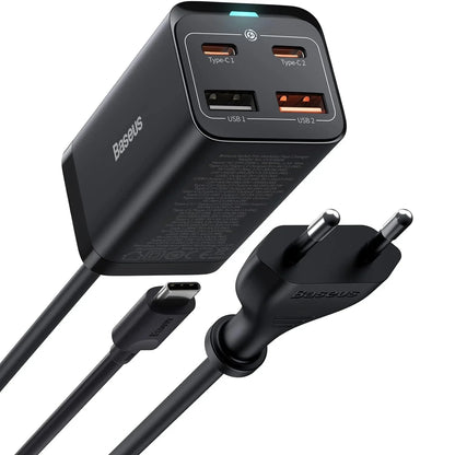 Baseus GaN3 Pro Desktop Fast Charger 2C+2U 65W CN Black(Include?Baseus Xiaobai series fast charging Cable Type-C to Type-C 100W(20V/5A) 1m