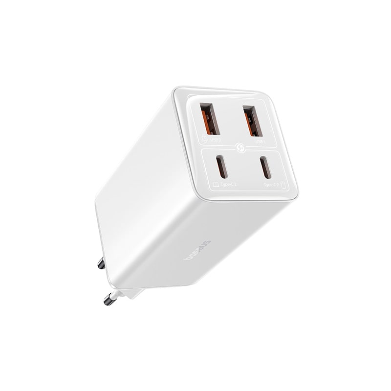 Baseus GaN6 Pro Fast Charger 2C+2U 100W US (With:Mini White Cable Type-C to Type-C100W(20V/5A) 1m
