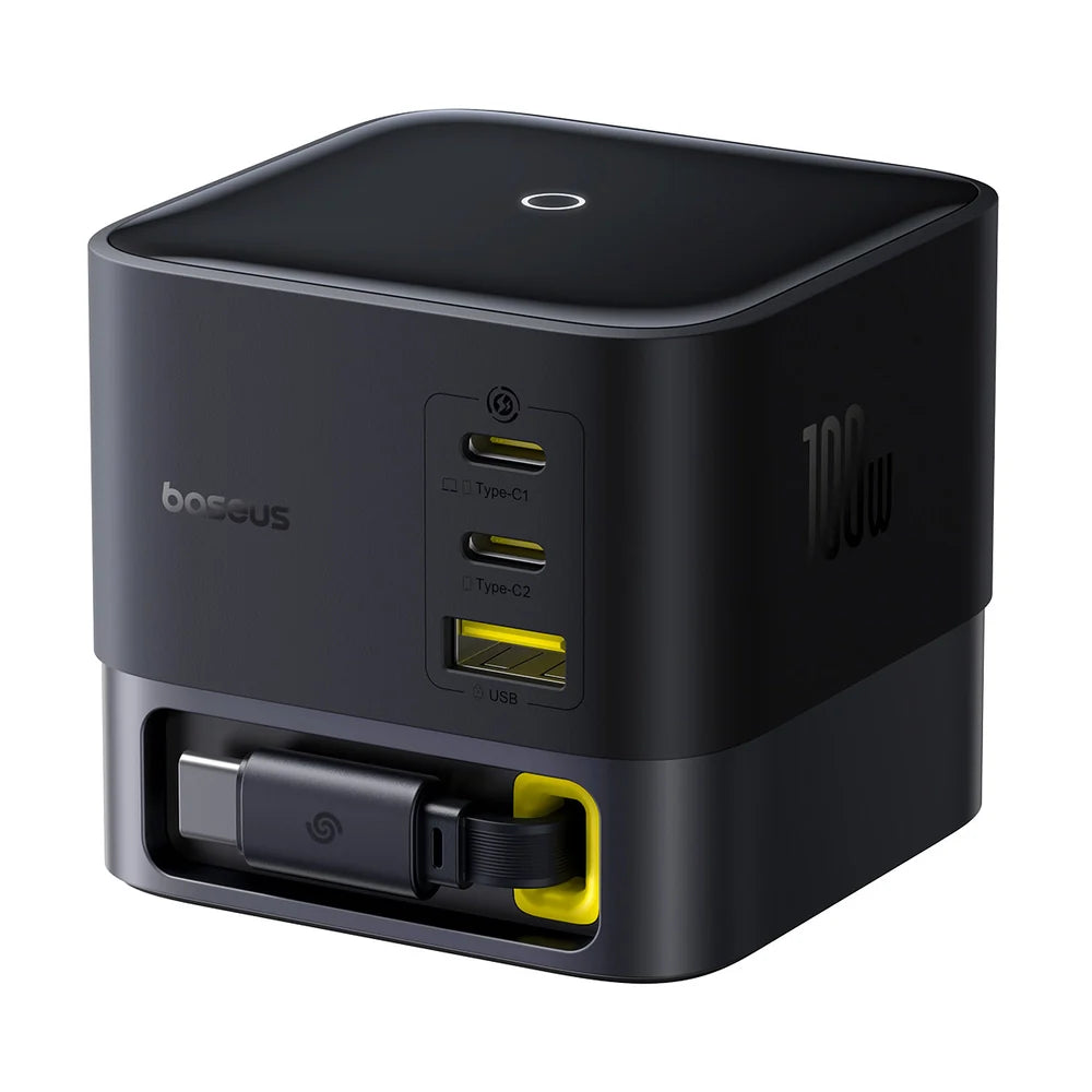 Baseus Super GaN Desktop Charger with Retractable Cable 3C+U 100W EU
