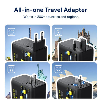 Baseus PicoGo AG11 Universal Travel Adapter 2AC+2U+2C 45W