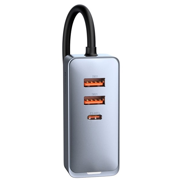 Baseus Share Together PPS Multi-Port Fast Charging Car Charger With Extension Cord 120W 2U+2C