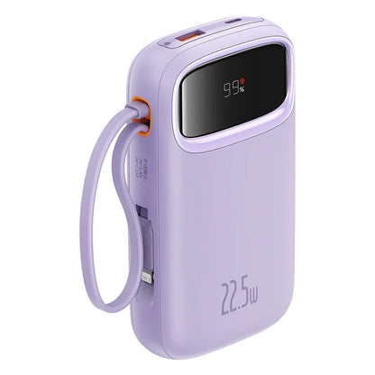 Baseus Qpow2 Dual-Cable Digital Display Fast Charge Power Bank 10000mAh 22.5W（With: Simple charging cable  Type-C  3A 0.3m )