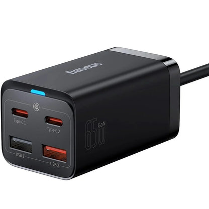 Baseus GaN3 Pro Desktop Fast Charger 2C+2U 65W CN Black(Include?Baseus Xiaobai series fast charging Cable Type-C to Type-C 100W(20V/5A) 1m
