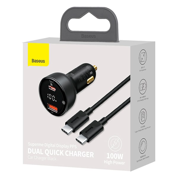 Baseus Superme Digital Display PPS Dual Quick Charger Car Charger