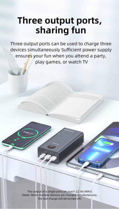 ROMOSS PEA40 30000mAh Original Power Bank – 22.5W Fast Charging | Triple Input & Output | PD & QC 3.0 Support