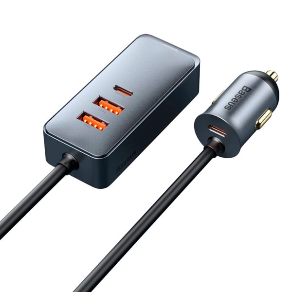Baseus Share Together PPS Multi-Port Fast Charging Car Charger With Extension Cord 120W 2U+2C