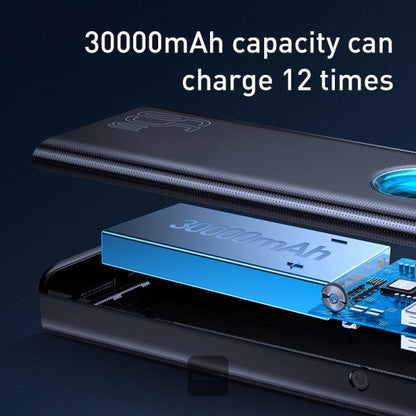 Baseus Amblight Digital Display Fast Charge Power Bank 30000mAh (Include：Baseus Xiaobai Series Fast Charging Cable Type-C  to Type-C 100W(20V/5A) 1m） Overseas Edition