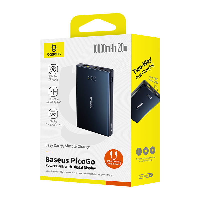 Baseus 10000mAh 20W PicoGo Power Bank with Digital Display