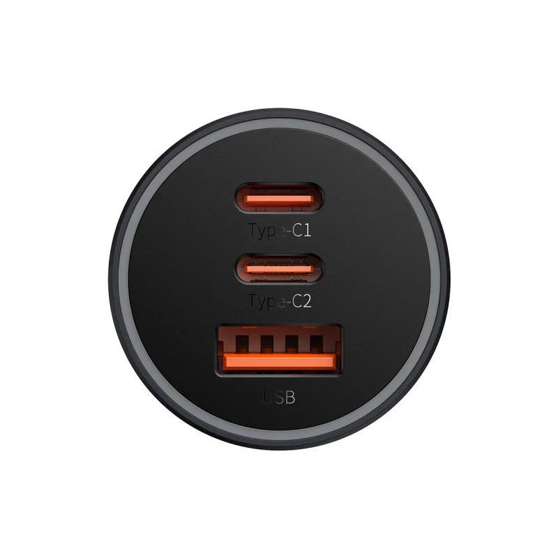 Baseus Golden Contactor Pro Triple Fast Charger Car Charger 65W U+C+C