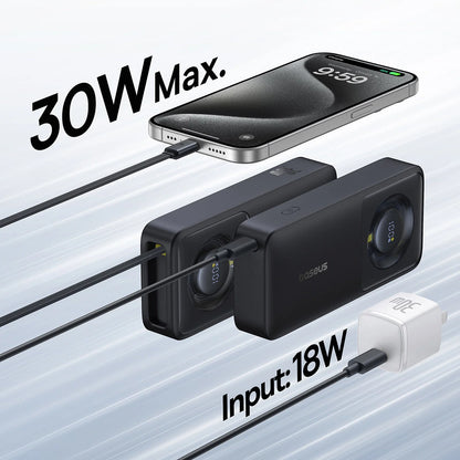 Baseus Free2Pull Power Bank with Retractable Cable 10000mAh 30W