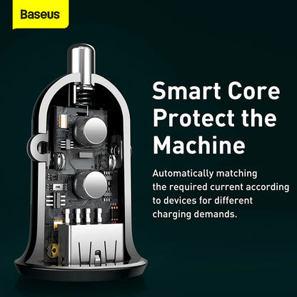 Baseus Grain Pro Car Charger (Dual USB 4.8A )