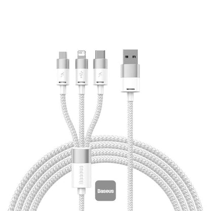 Baseus StarSpeed 1-for-3 Fast Charging Data Cable USB to M+L+C 3.5A 1.2m