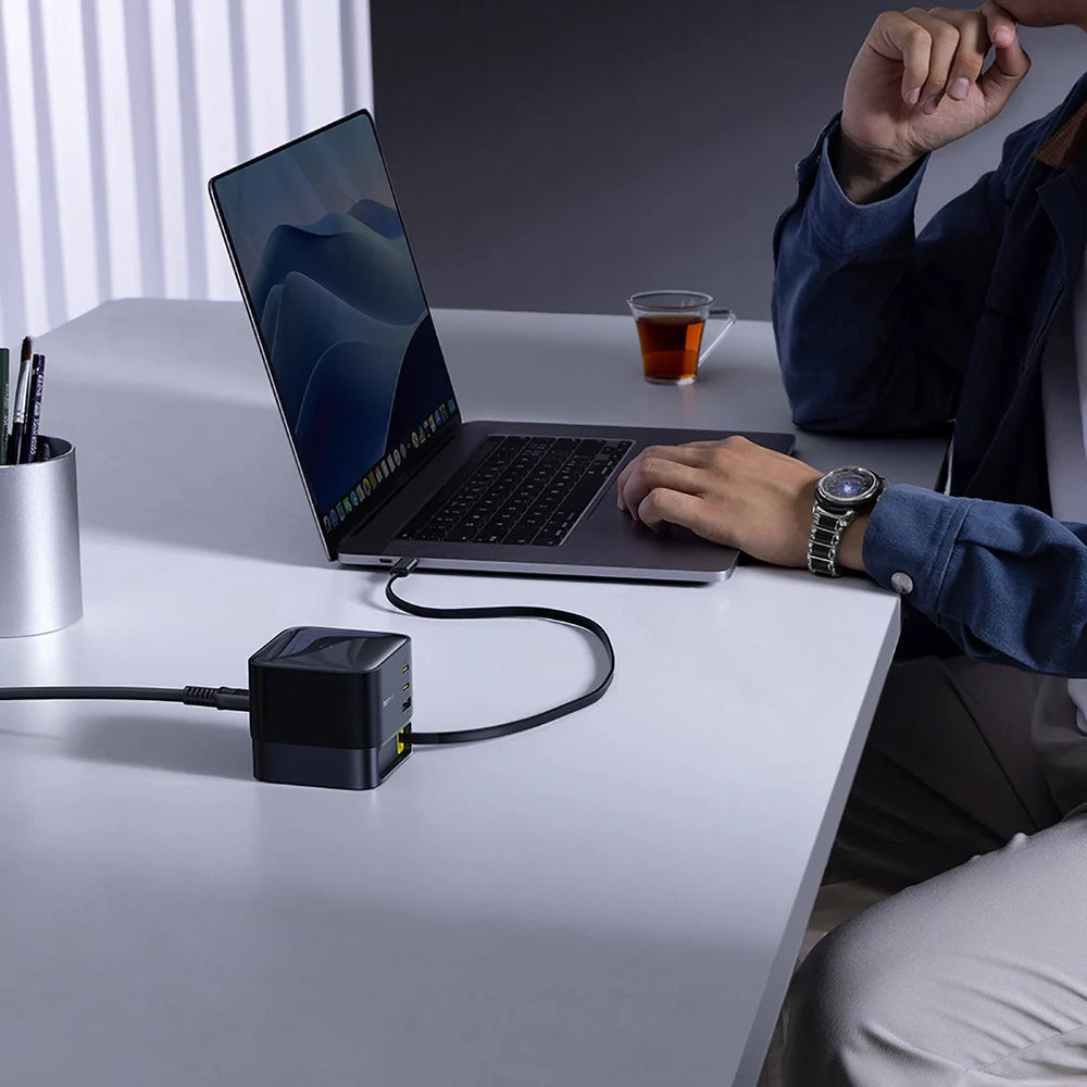 Baseus Super GaN Desktop Charger with Retractable Cable 3C+U 100W EU