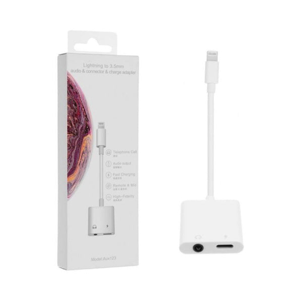 Original 2-in-1 iPhone to 3.5mm & Lightning Handsfree Connector JH-026L