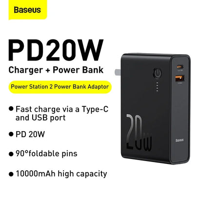Baseus Power Station 2 Power Bank Adaptor 10000mAh 20W CN