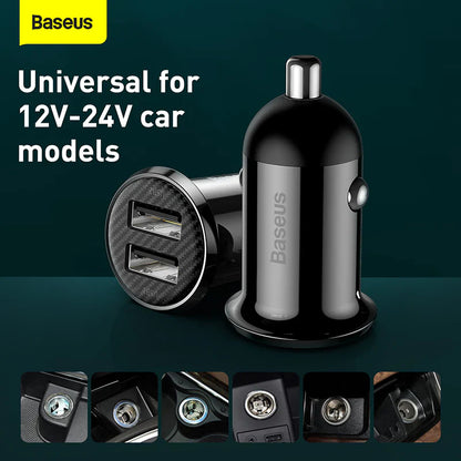 Baseus Grain Pro Car Charger (Dual USB 4.8A )
