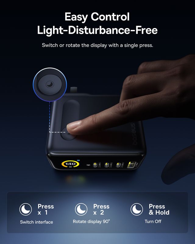 Baseus PicoGo AH11 Digital Display Fast Charger 3C+U 140W US