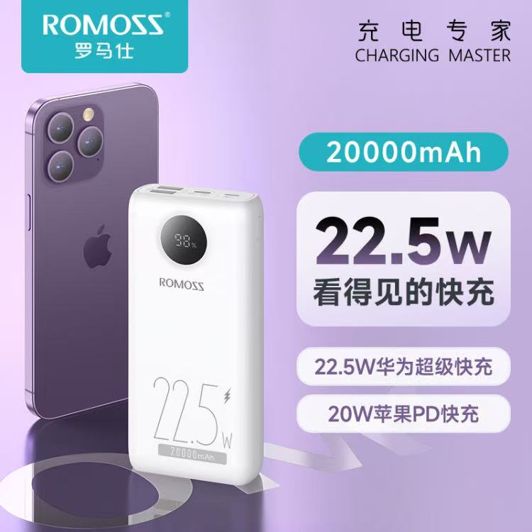 ROMOSS SW20PFS 20000mAh Power Bank ORIGINAL  – 22.5W Fast Charging | PD & QC 4.0 | Dual Input/Output