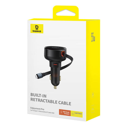 Baseus Enjoyment Pro Car Charger C+Retractable iP Cable 55W