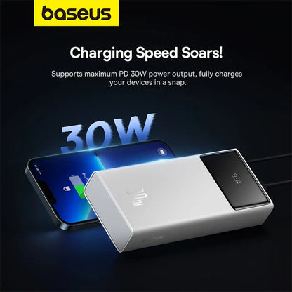 Baseus Star-Lord Digital Display Fast Charging Power Bank 30000mAh 30W (With Simple Series Charging Cable USB to Type-C 3A 0.3m Black）