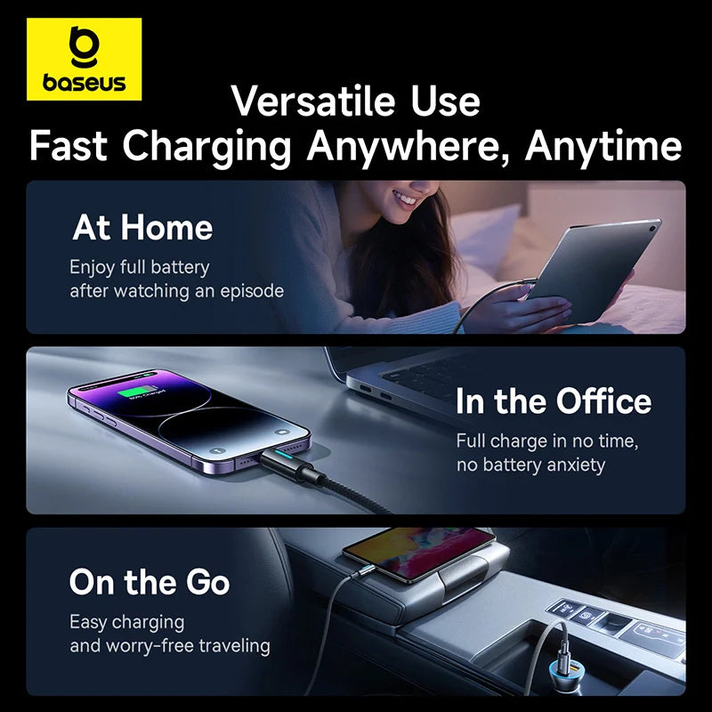 Baseus Lit Button-Control Fast Charging Data Cable USB-C to iP 20W