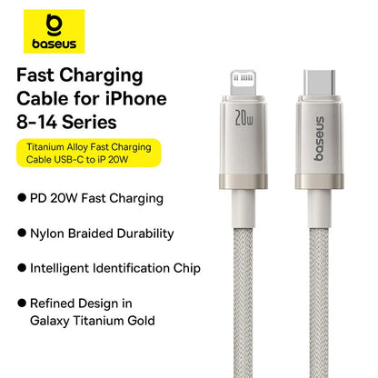 Baseus Titanium Alloy Fast Charging Cable Type-C to iP 20W