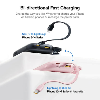 Baseus EnerFill FC21 Qpow 3 Ultra Digital Display Power Bank with Detachable Cable 10000mAh 22.5W