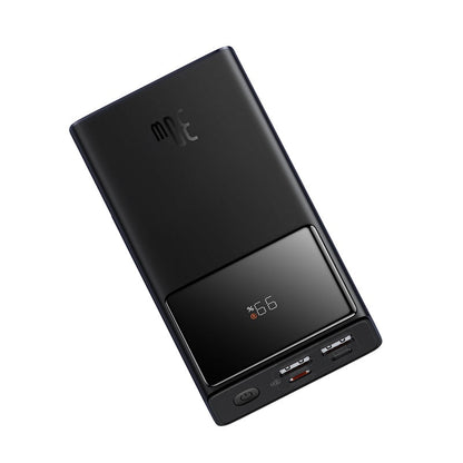 Baseus Star-Lord Digital Display Fast Charging Power Bank 10000mAh 30W Cluster Black（With Simple Series Charging Cable USB to Type-C 3A 0.3m Black）