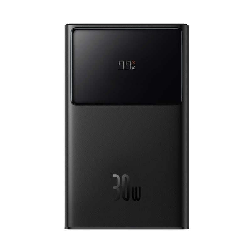 Baseus Star-Lord Digital Display Fast Charging Power Bank 10000mAh 30W Cluster Black（With Simple Series Charging Cable USB to Type-C 3A 0.3m Black）