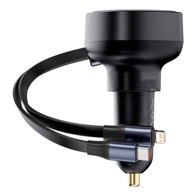 Baseus Enjoyment Pro Car Charger U+Retractable C & iP Cable 60W