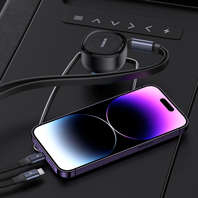 Baseus Enjoyment Pro Car Charger U+Retractable C & iP Cable 60W