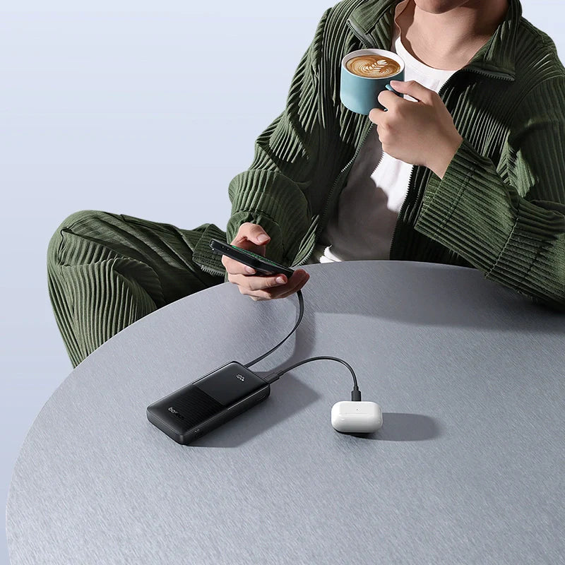 Baseus Bipow 2 Digital Display Power Bank 10000mah 20W With Built-in Type C Cable
