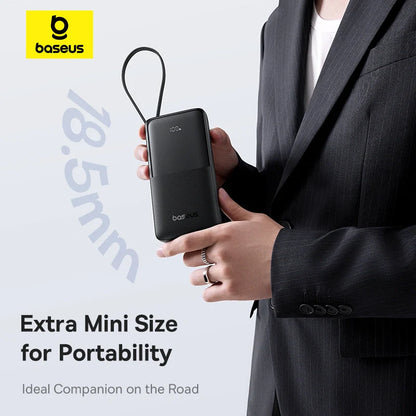 Baseus Bipow 2 Digital Display Power Bank 10000mah 20W With Built-in Type C Cable
