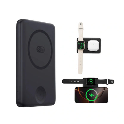 Baseus EnerFill FT11 Magnetic Power Bank for iWatch and Phone 10000mAh 27W Cosmic Black 