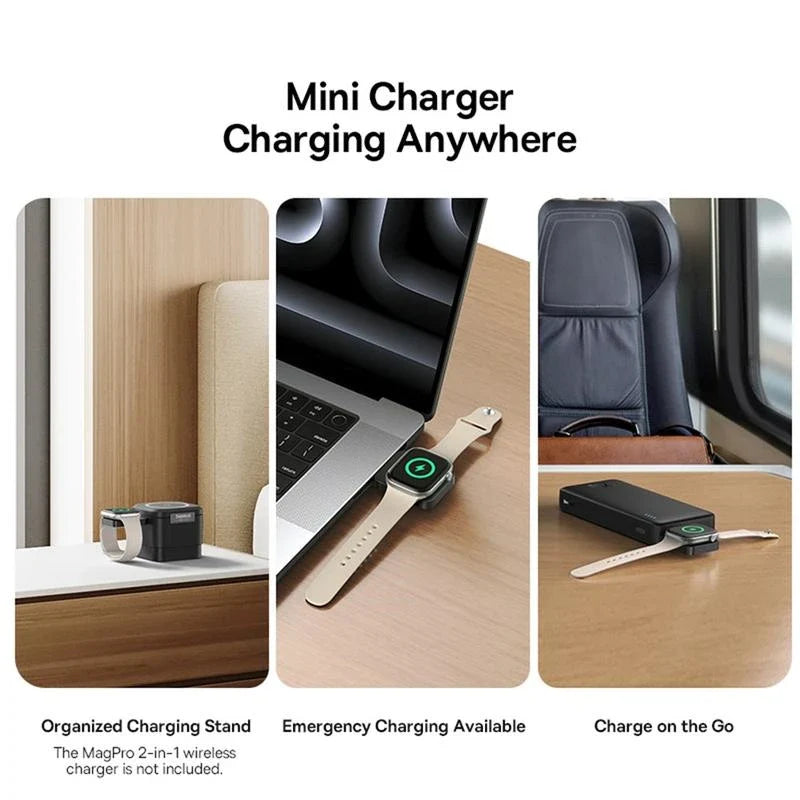 Baseus MagPro Magnetic Wireless Charger for Apple Watch, 2.5W, Type-C, MagSafe-Compatible, Portable Travel Charger