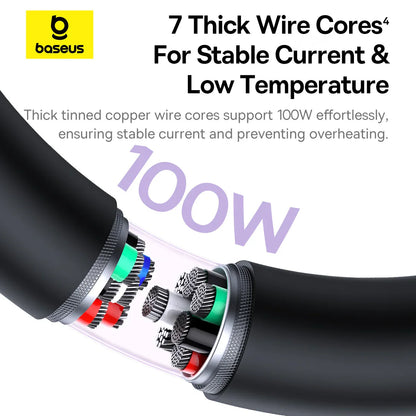 Baseus New Pudding Series Fast Charging Cable Type-C to Type-C 100W 1.5m Cluster Black 