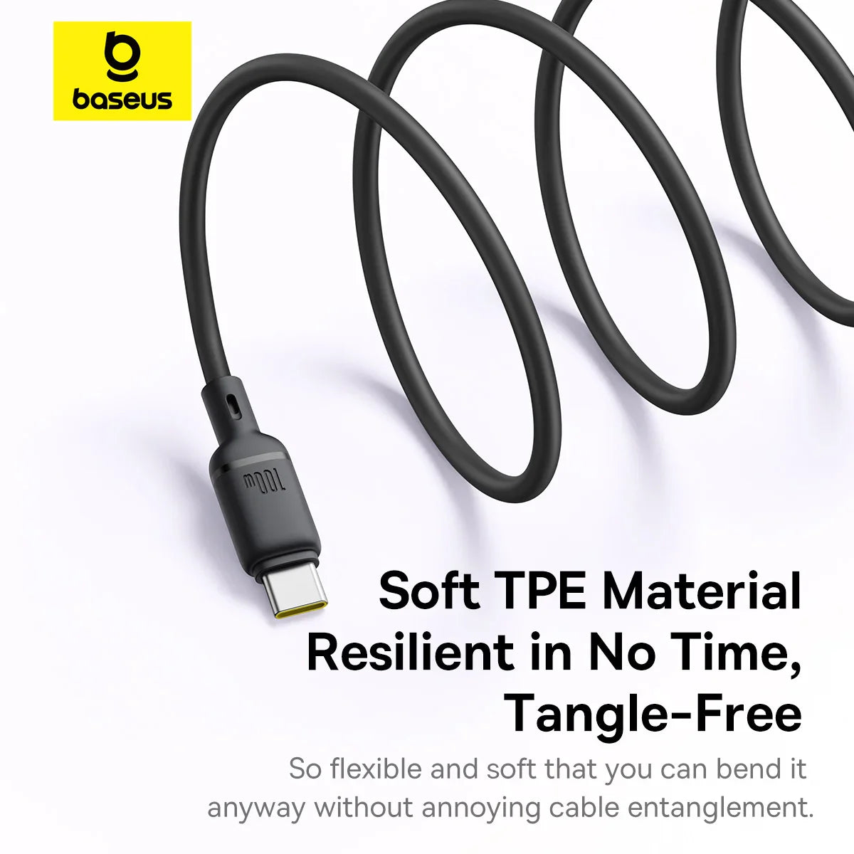 Baseus New Pudding Series Fast Charging Cable Type-C to Type-C 100W 1.5m Cluster Black 