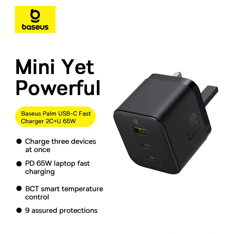 Baseus Palm Fast Charger 2C+U 65W – UK