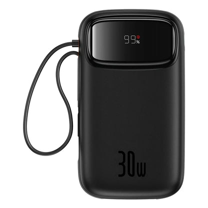 Baseus QPow 2 Digital Display Fast-Charging Power Bank with 2 Built-in Type-C Cable 20000mAh 30W