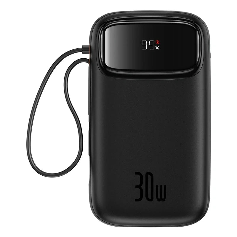 Baseus QPow 2 Digital Display Fast-Charging Power Bank with 2 Built-in Type-C Cable 20000mAh 30W